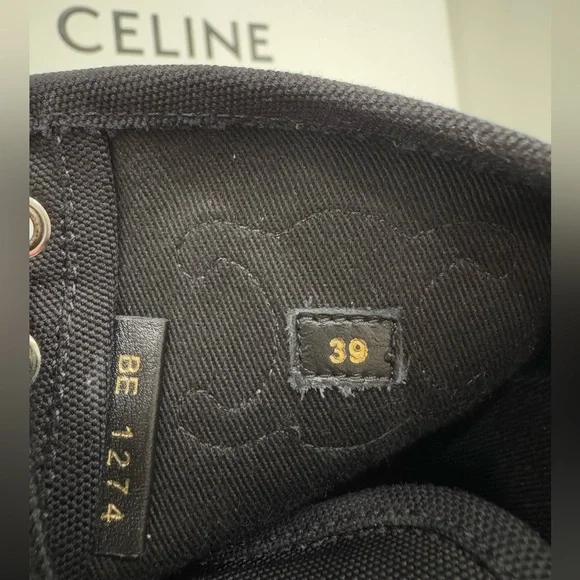 CELINE Black 45mm Bulky Laced-up Boots in Nylon